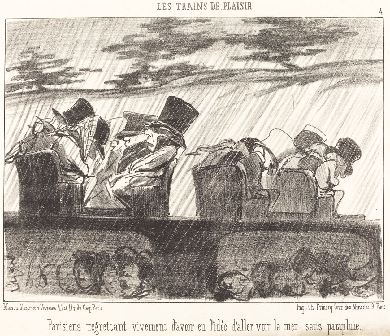Parisiens regretting deeply... by Honoré Daumier
