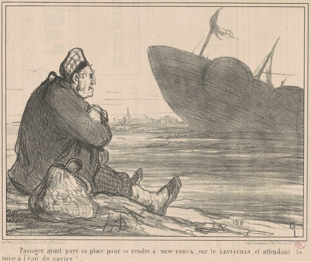 Passenger Having Paid ... to Go to New York by Honoré Daumier