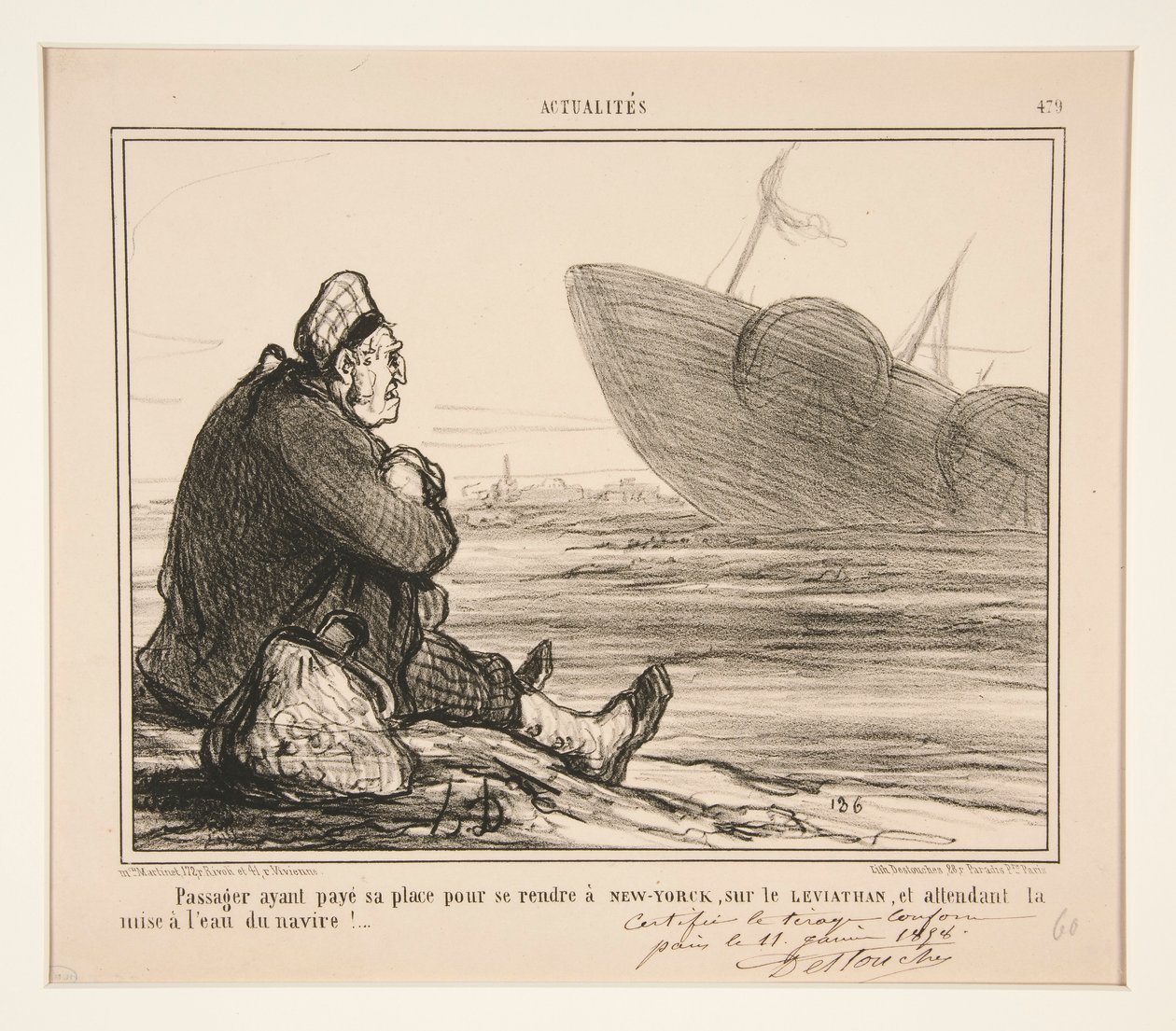 Passenger Having Paid for Passage to New York by Honoré Daumier