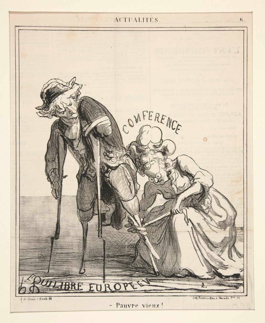 Poor Old Man!, from Actualites by Honoré Daumier