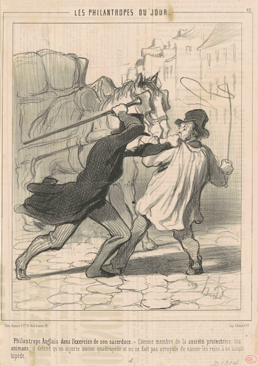 English Philanthropist in Action by Honoré Daumier