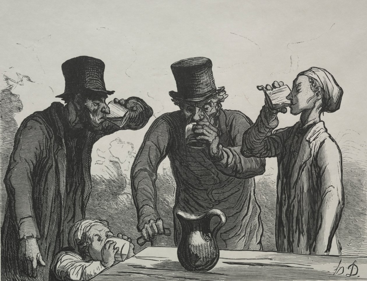 Physiologie du buveur: Les quatre âges by Honoré Daumier