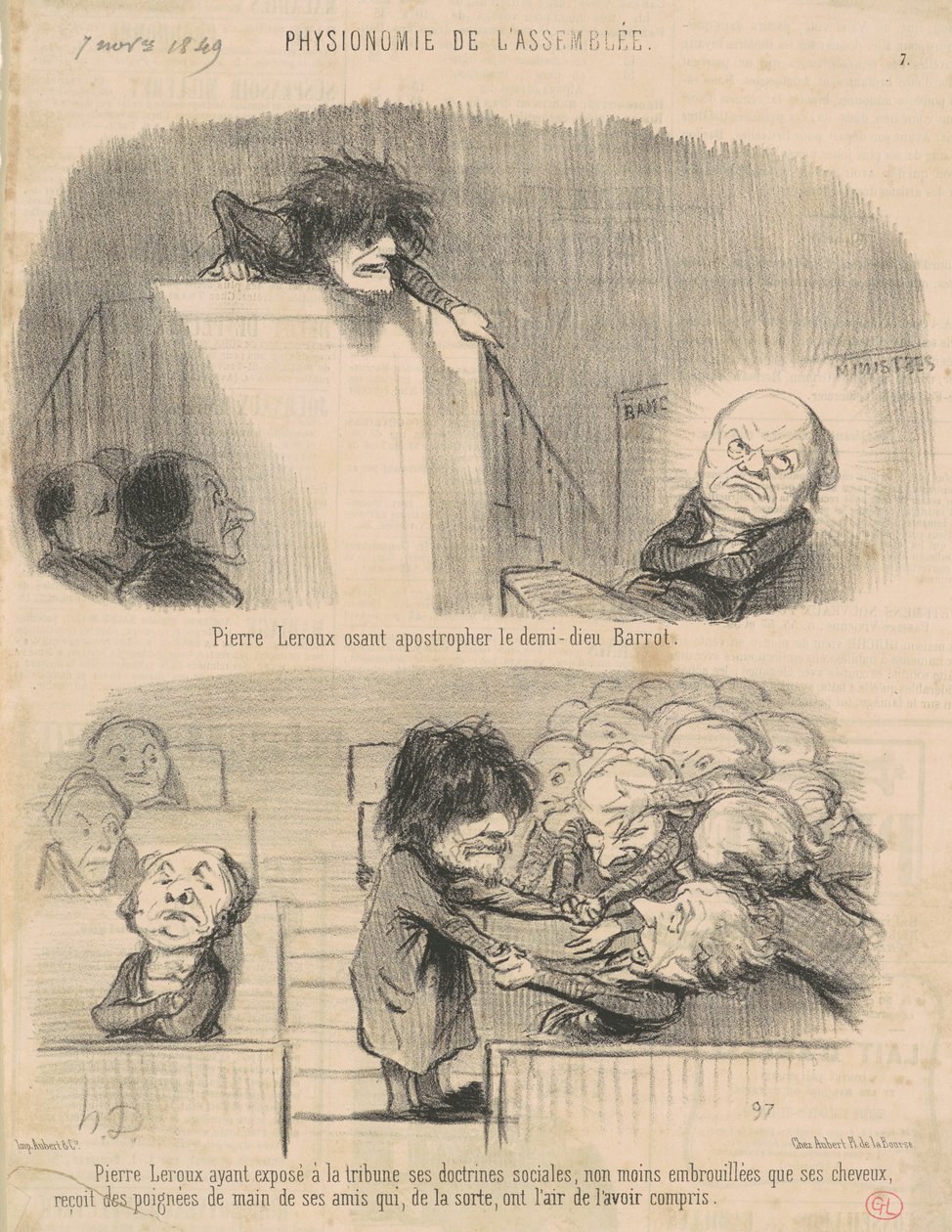 Pierre Leroux Daring to Apostrophize... by Honoré Daumier
