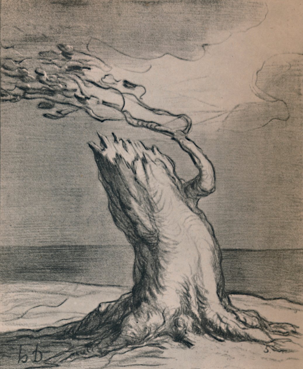 Poor France! The Trunk Is Blasted by Honoré Daumier