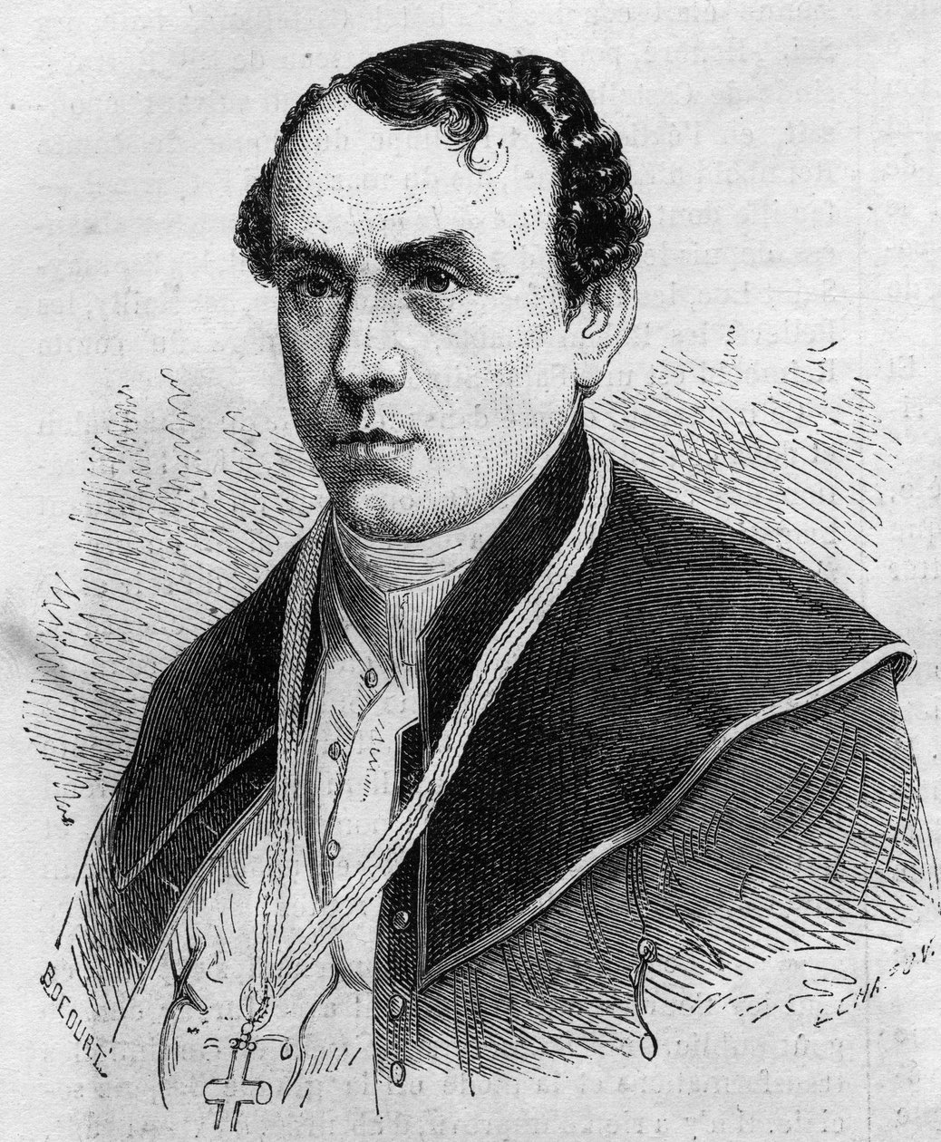 Portrait of Sigismond Felix Felinski, Archbishop of Warsaw. Engraving in 