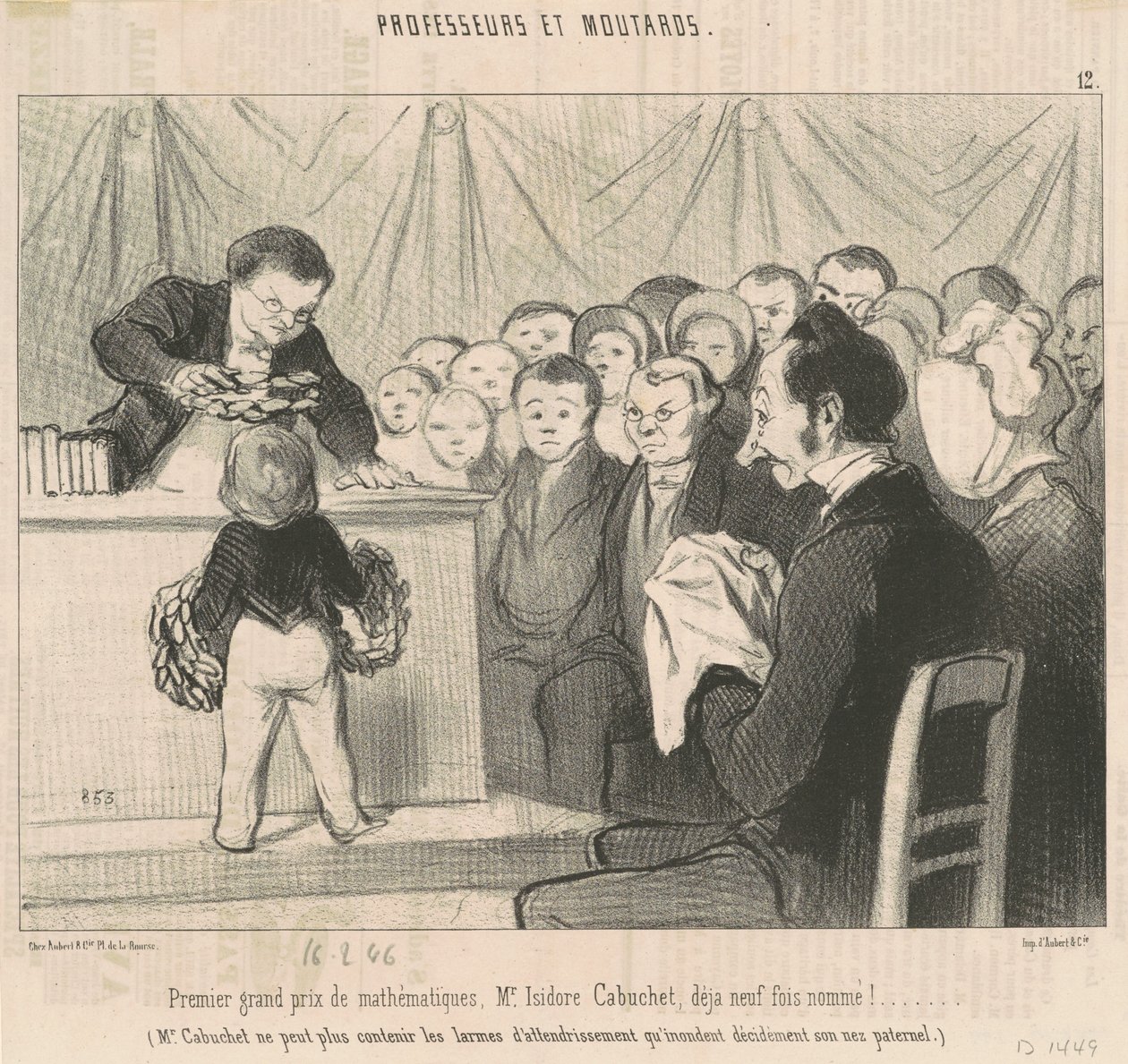 First Grand Prize in Mathematics, M. Cabuchet by Honoré Daumier