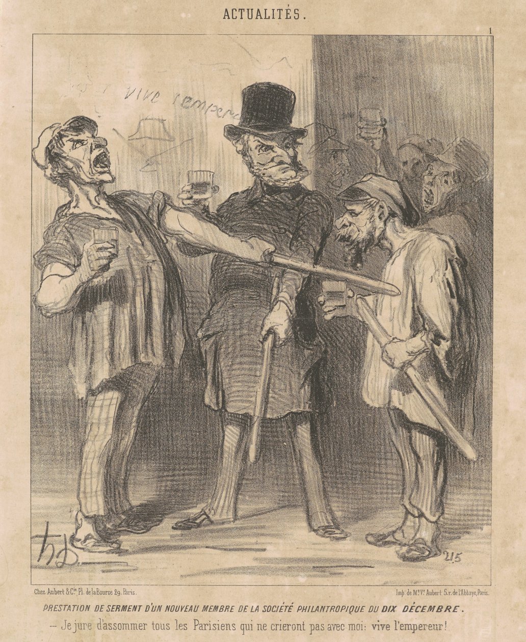 Performance of a Member of the Tenth of December by Honoré Daumier