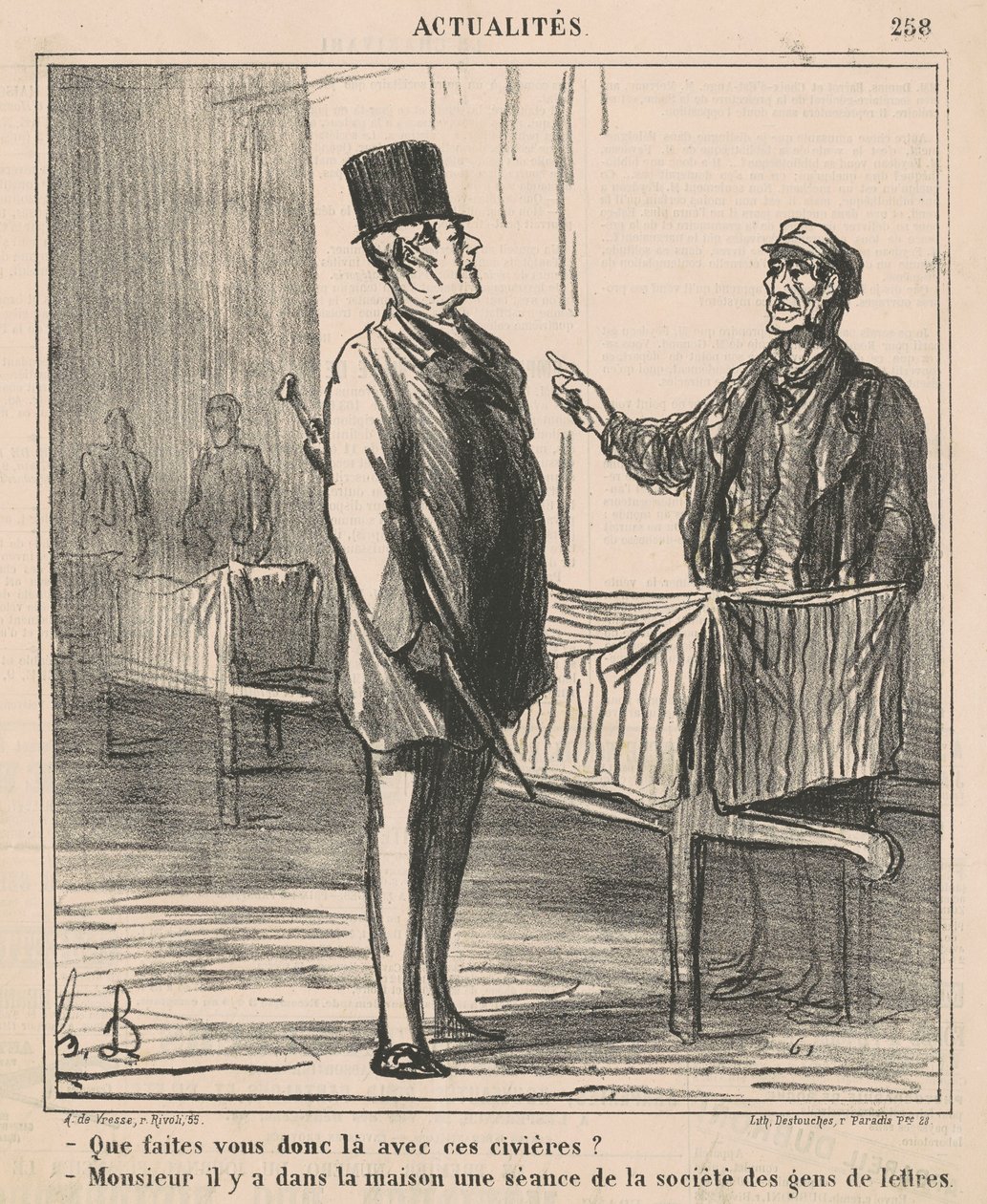 What are you doing there with those stretchers by Honoré Daumier