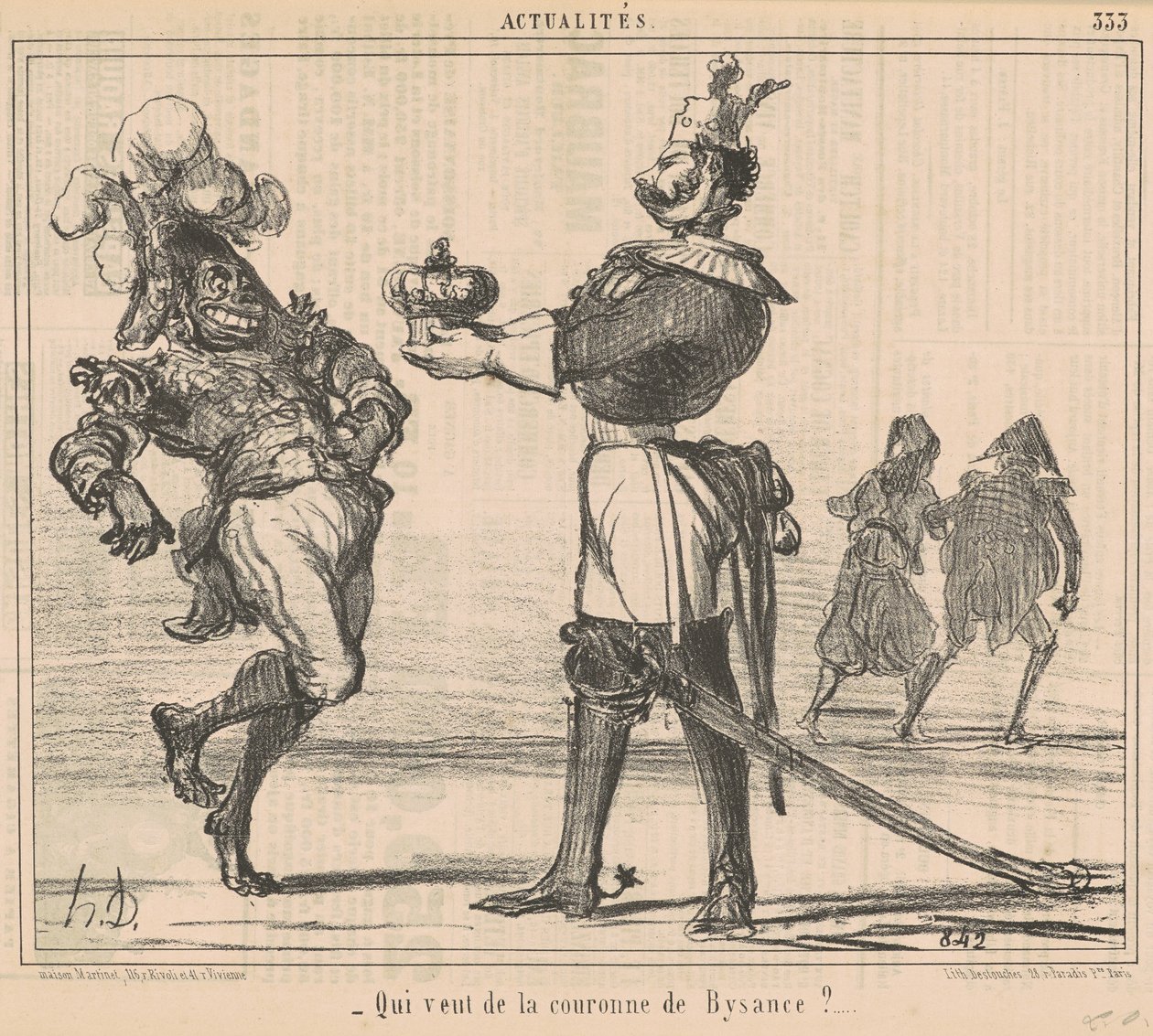 Who Wants the Crown of Byzantium? by Honoré Daumier