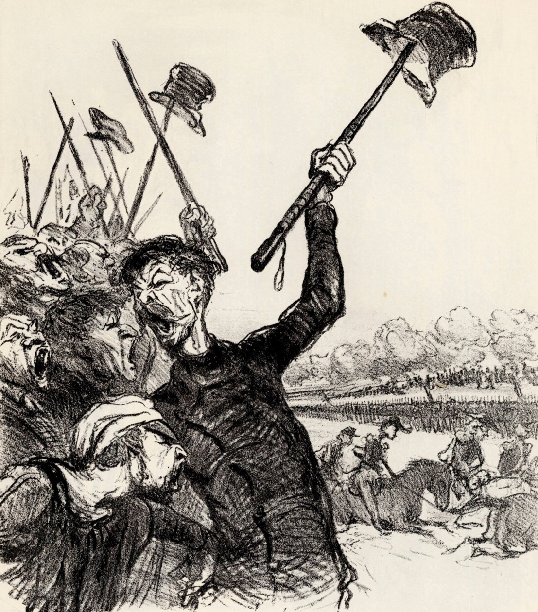 Ratapoil and his staff: Long live the Emperor! by Honoré Daumier