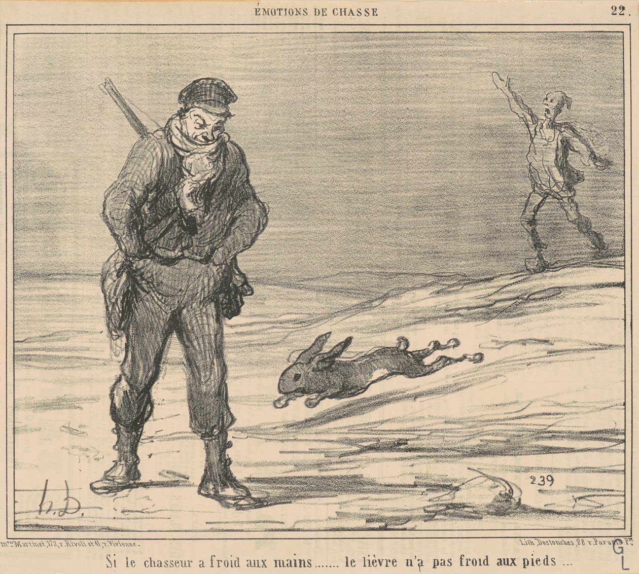 If the Hunter is Cold... the Hare is Not Cold... by Honoré Daumier