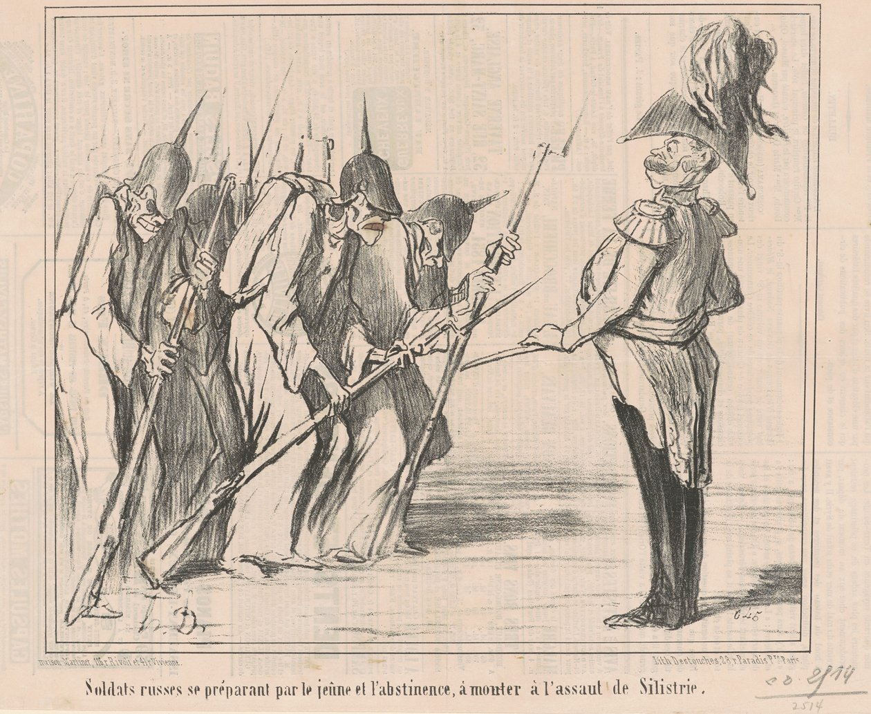 Russian Soldiers Preparing... by Honoré Daumier
