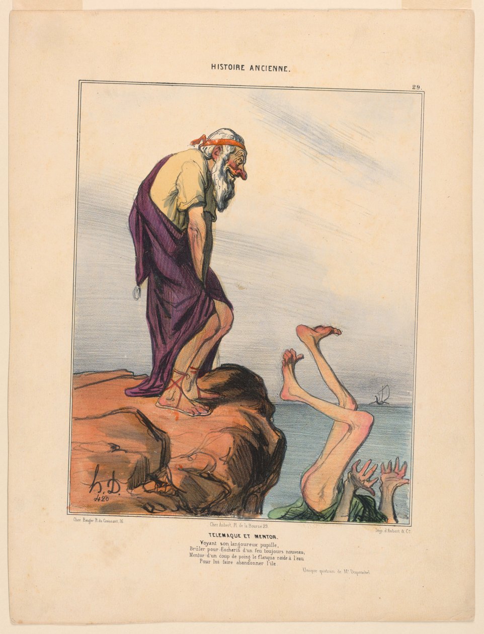 Telemaque et Mentor, plate 29 from the Histoire Ancienne by Honoré Daumier