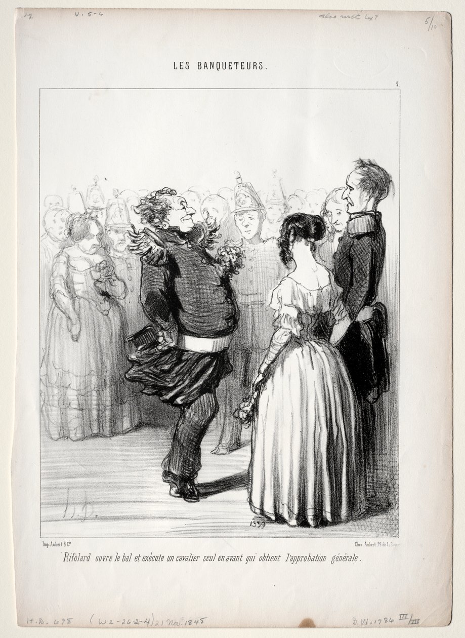The Banqueters, plate 5: Rifolard opens the ball by Honoré Daumier