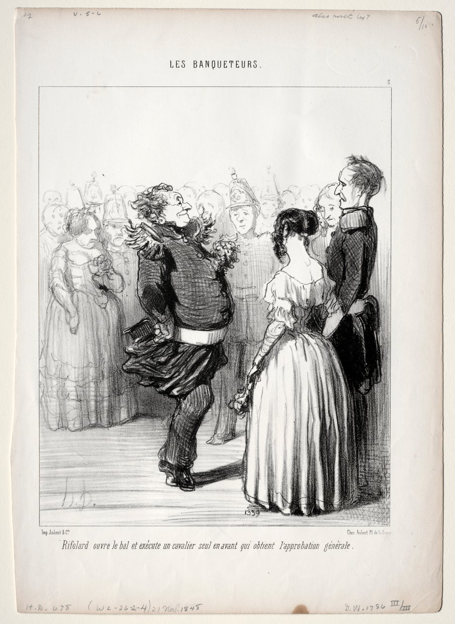 The Banqueters, Plate 5: Rifolard Opens the Ball by Honoré Daumier