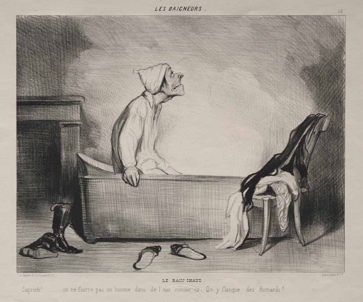 The Bathers, Plate 12: The Hot Bath by Honoré Daumier