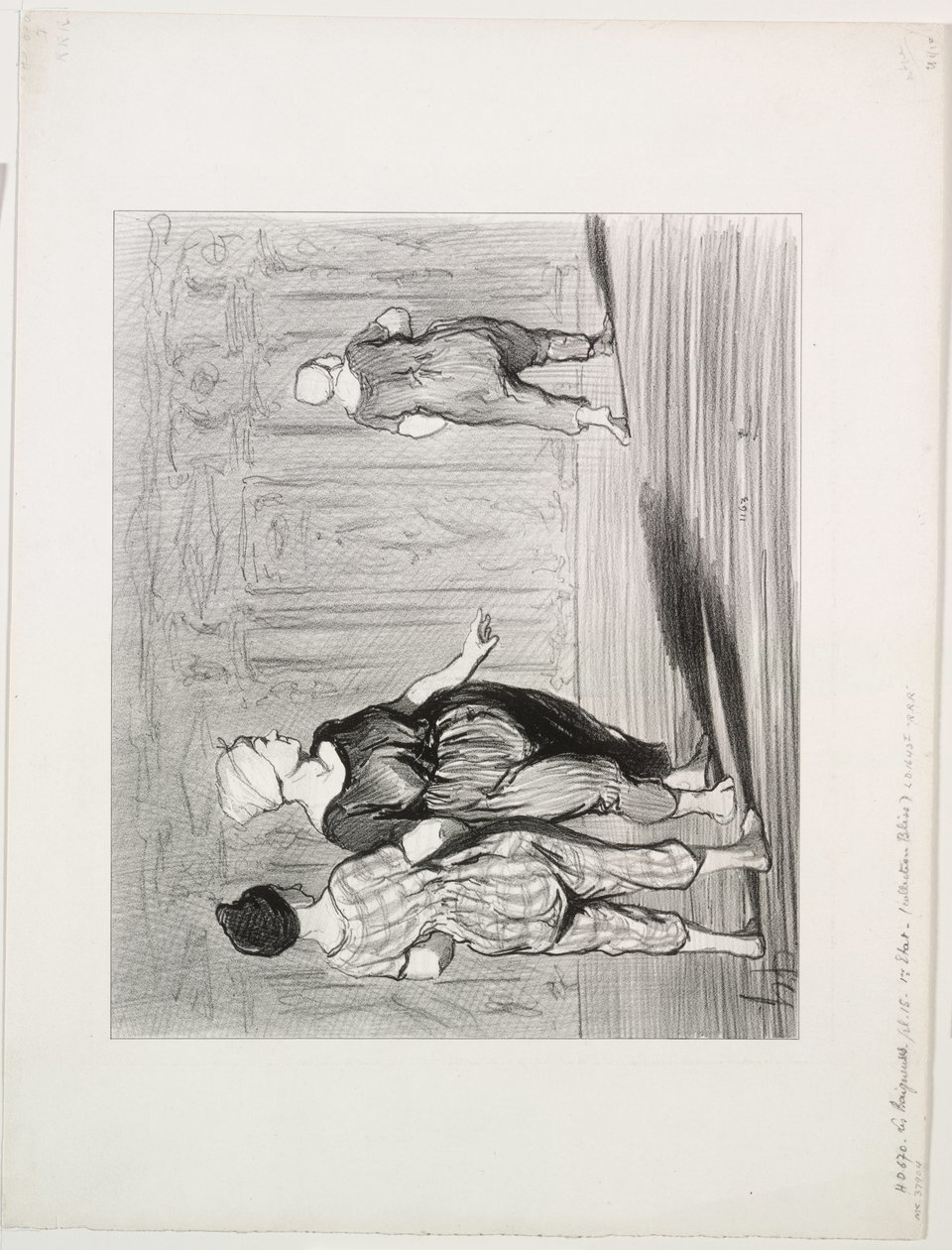 The Bathers, plate 15: It is her again, a pretty fashion, Madame Coquardeau! by Honoré Daumier