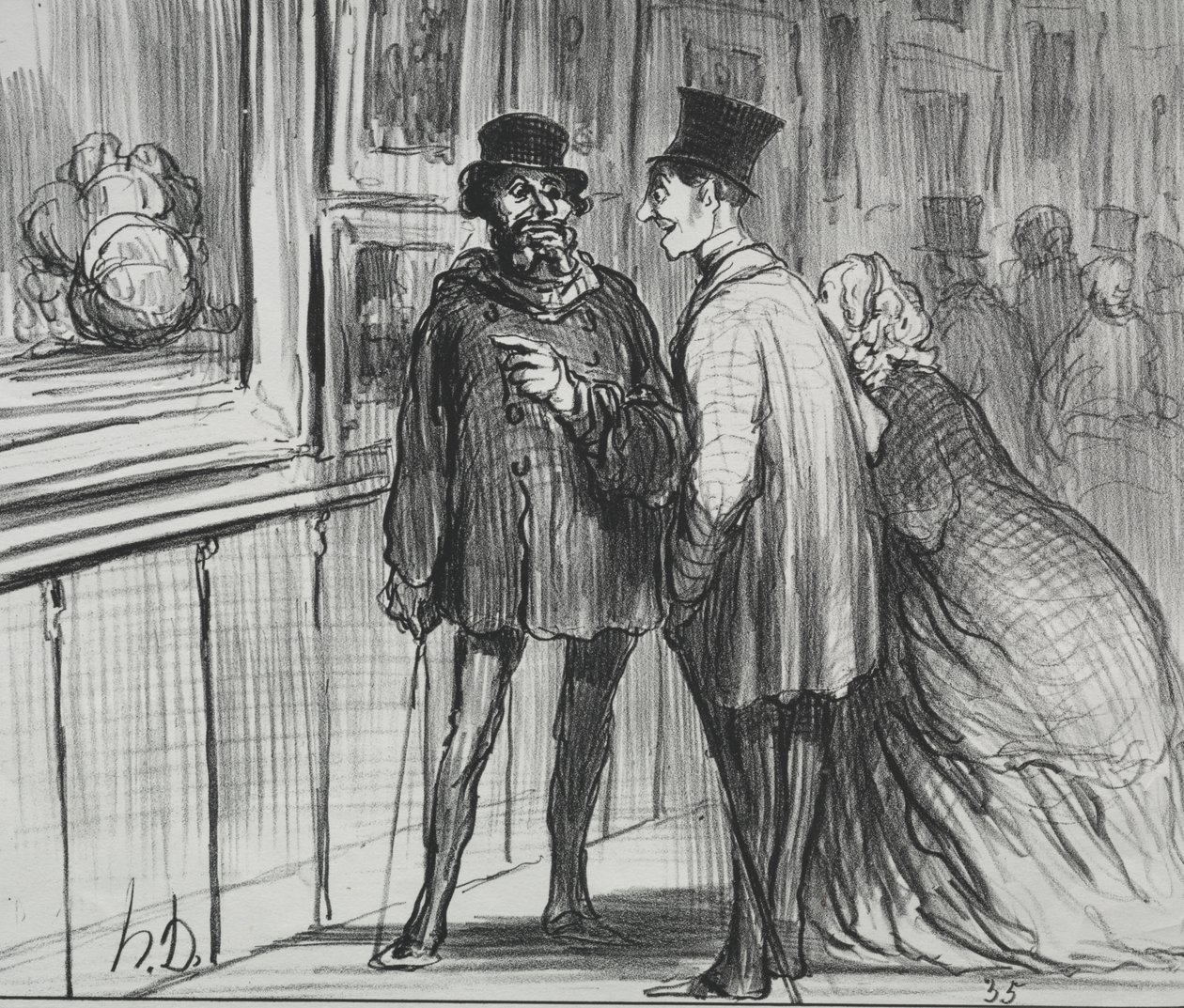 The Exhibition of 1859 (plate 8): The painter who had a painting refused... by Honoré Daumier