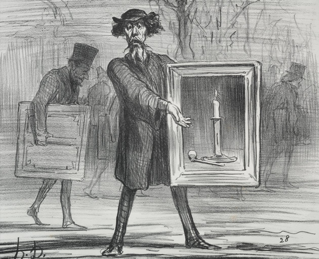 The Exhibition of 1859 Plate 1: They Have Refused This, the Ignoramuses! by Honoré Daumier