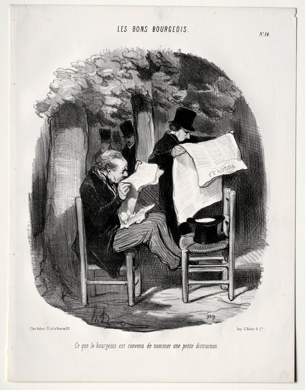 The Good Bourgeois, plate 14: What the bourgeois consider a distraction by Honoré Daumier