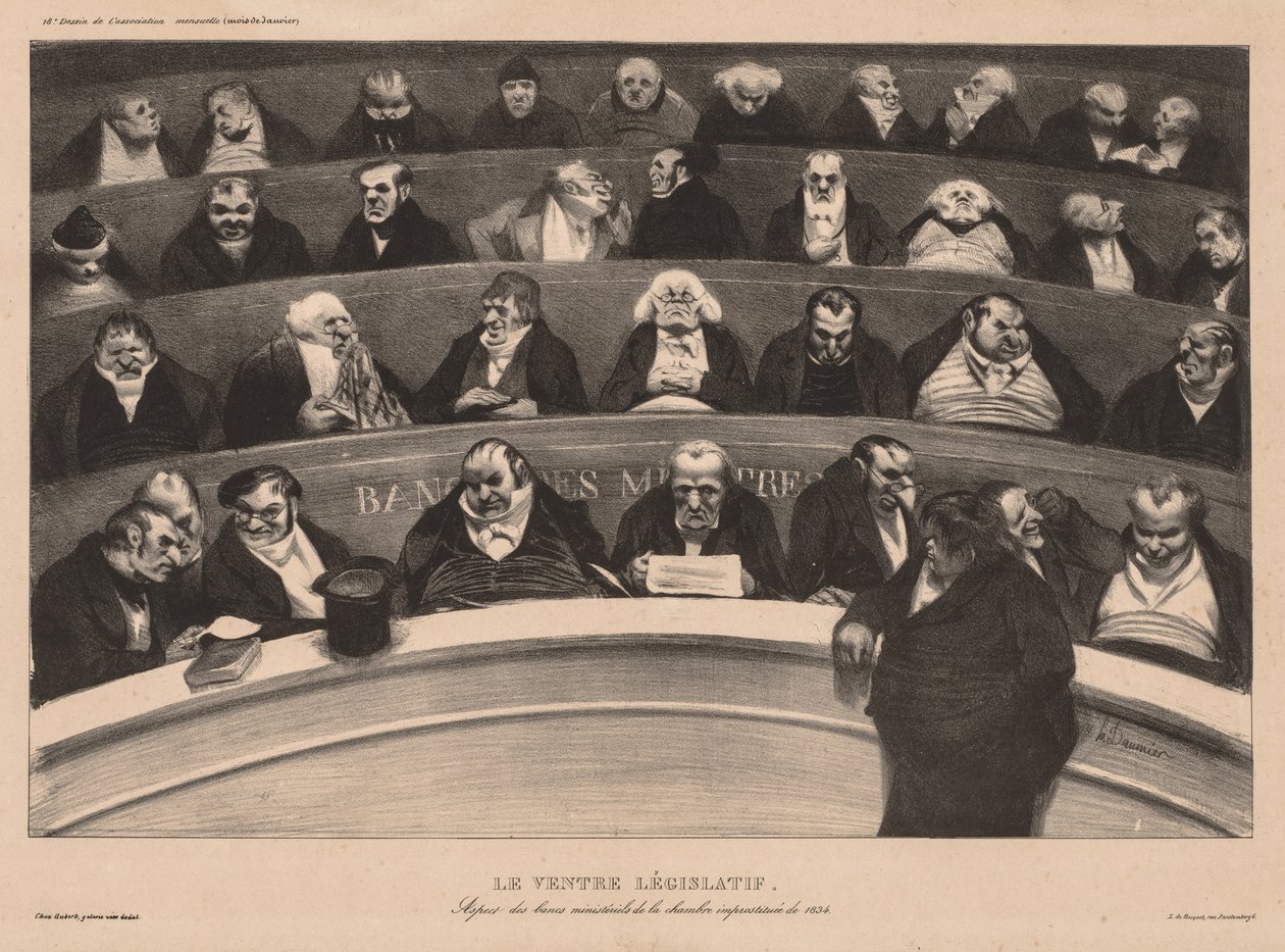 The Monthly Association plate 18: The Legislative Belly, 1834 by Honoré Daumier
