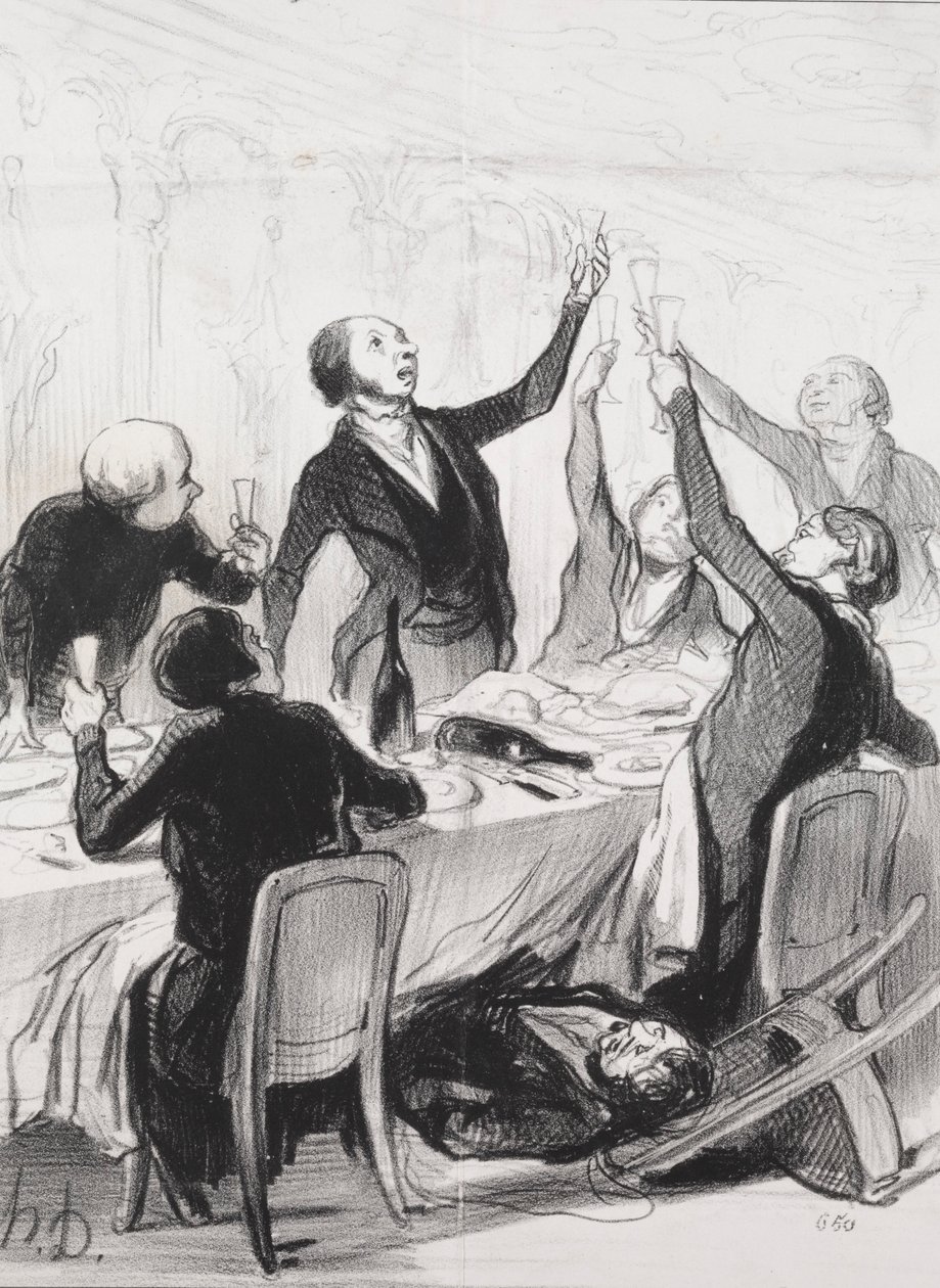 The Philanthropists of the Day, plate 8: A 43rd Toast to the Temperance Society, 1844 by Honoré Daumier