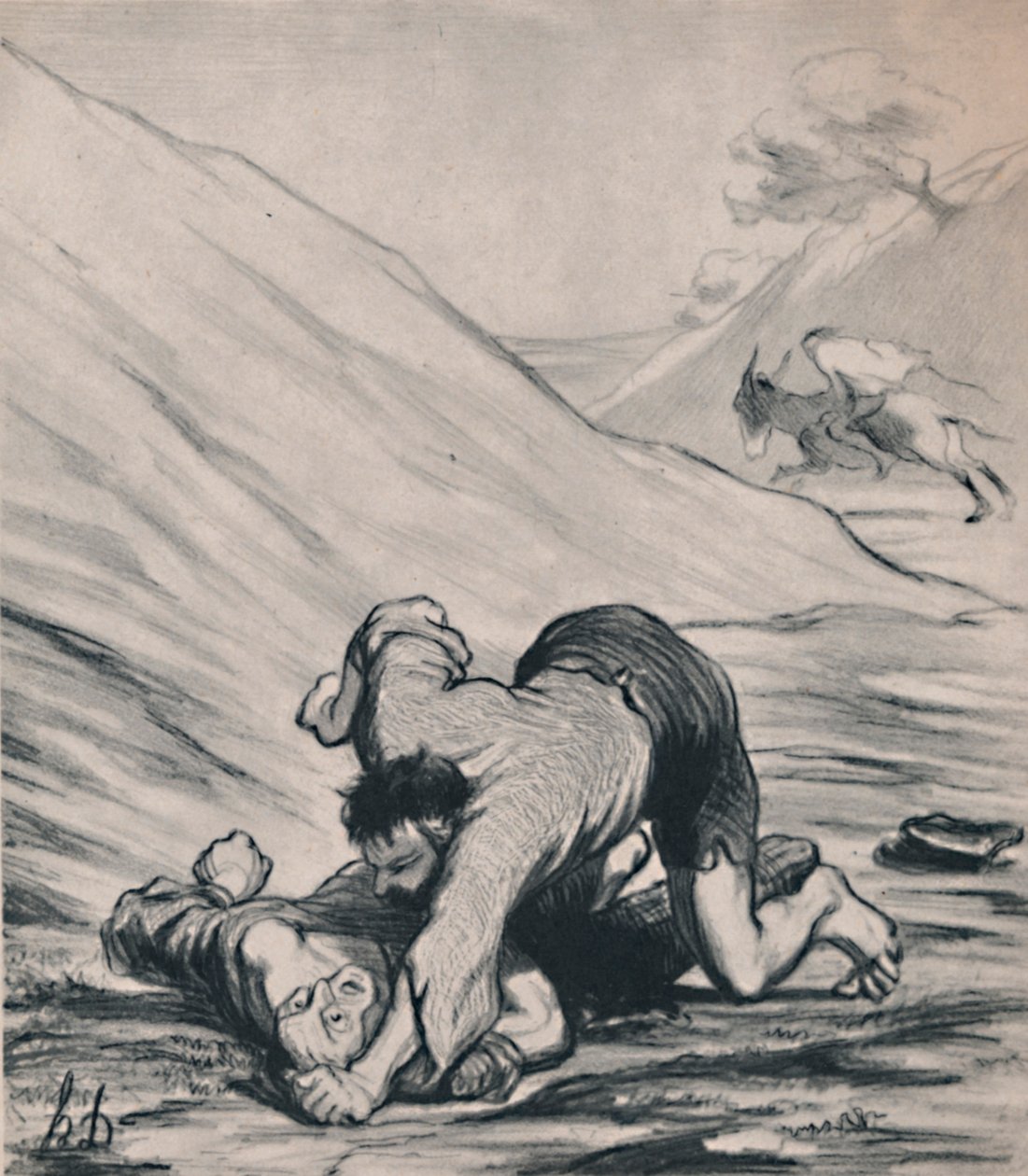 The Robbers and the Donkey, c.1860s, 1946 by Honoré Daumier