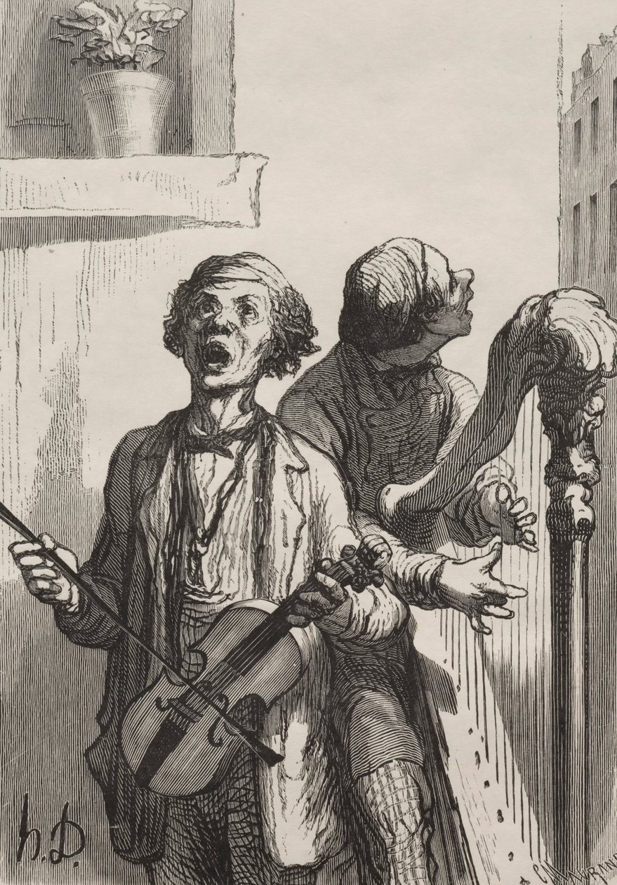 The Singers: Street Singers by Honoré Daumier