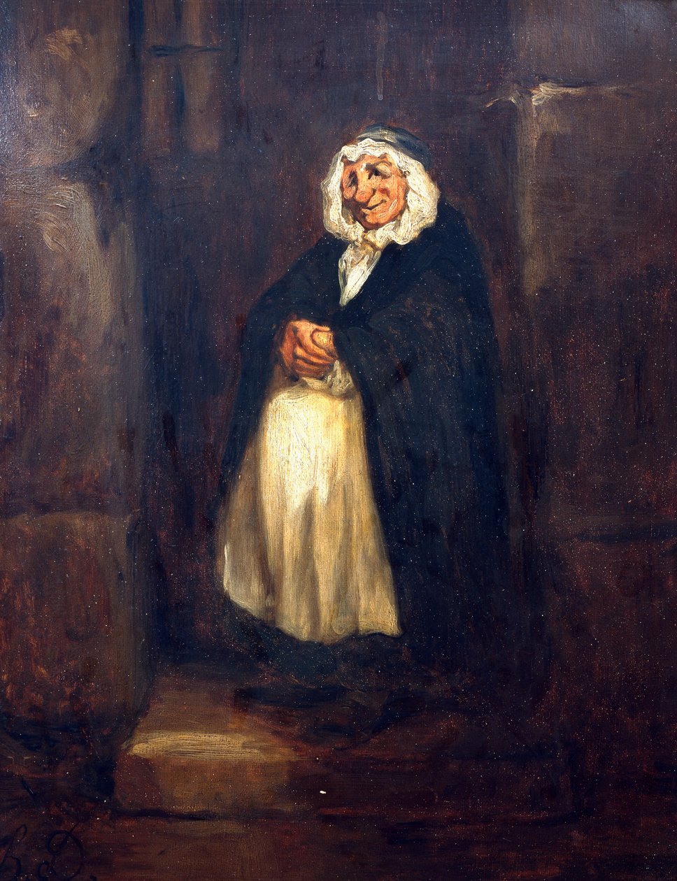 The old doorkeeper by Honoré Daumier