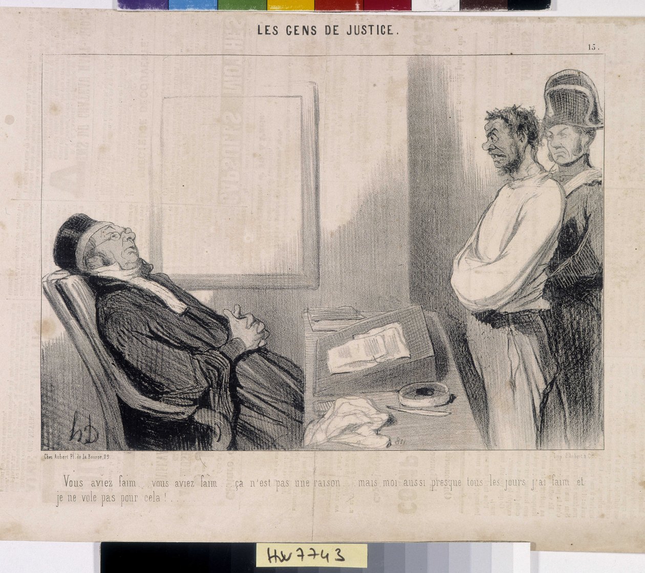 The people of justice. Cartoon by Honore Daumier (1808-1879). Extract from the newspaper Le Charivari, Musee des Beaux Arts, Palais Longchamp, Marseille by Honoré Daumier