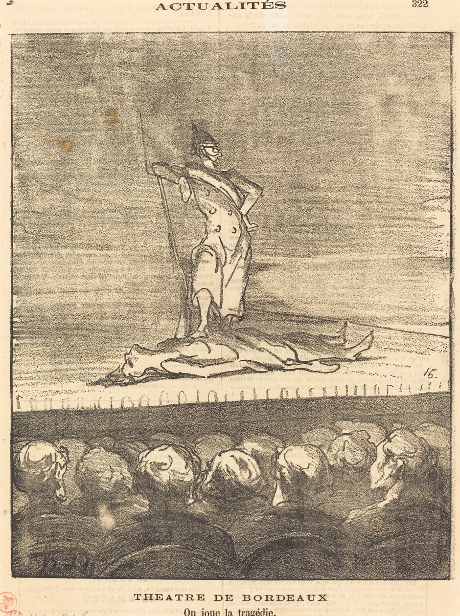 Theatre of Bordeaux - Performing the Tragedy by Honoré Daumier