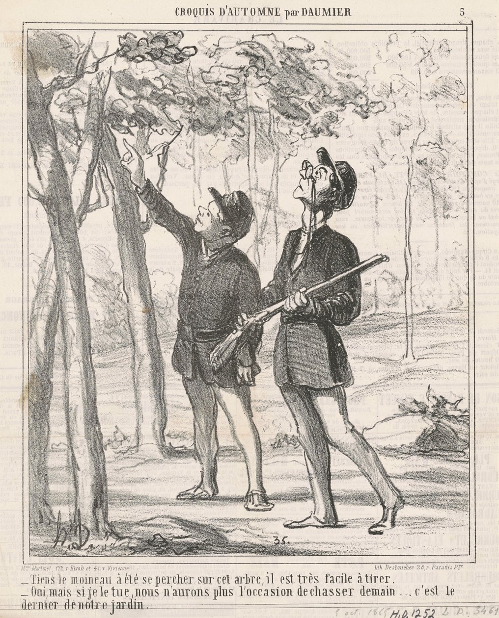 Look, the Sparrow Has Perched by Honoré Daumier