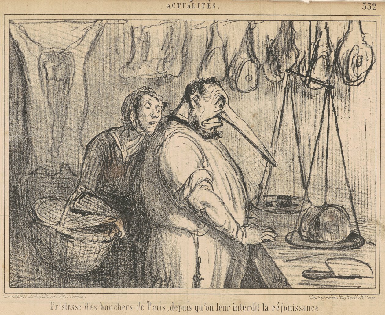 Sadness of the Butchers of Paris by Honoré Daumier