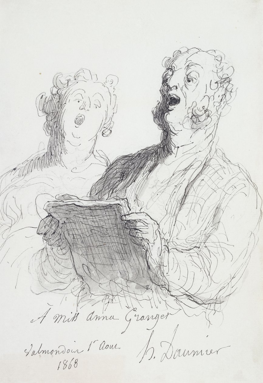 Two Singers by Honoré Daumier