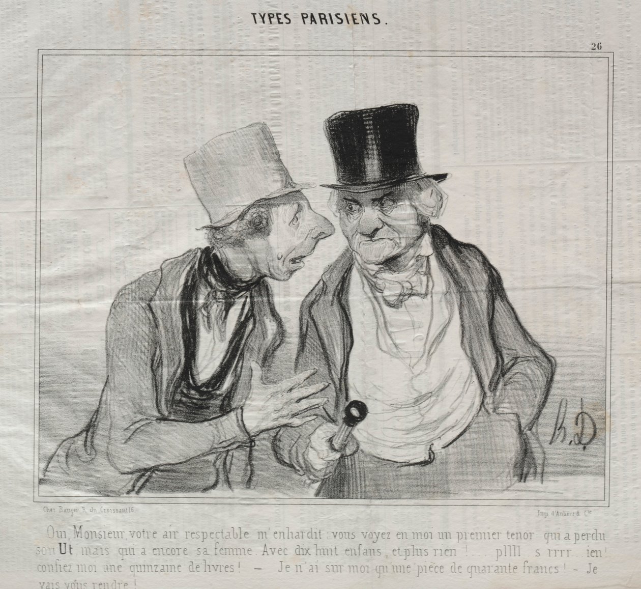 Types Parisiens, Plate 26: Yes, Sir, Your Respectable Air Encourages Me by Honoré Daumier