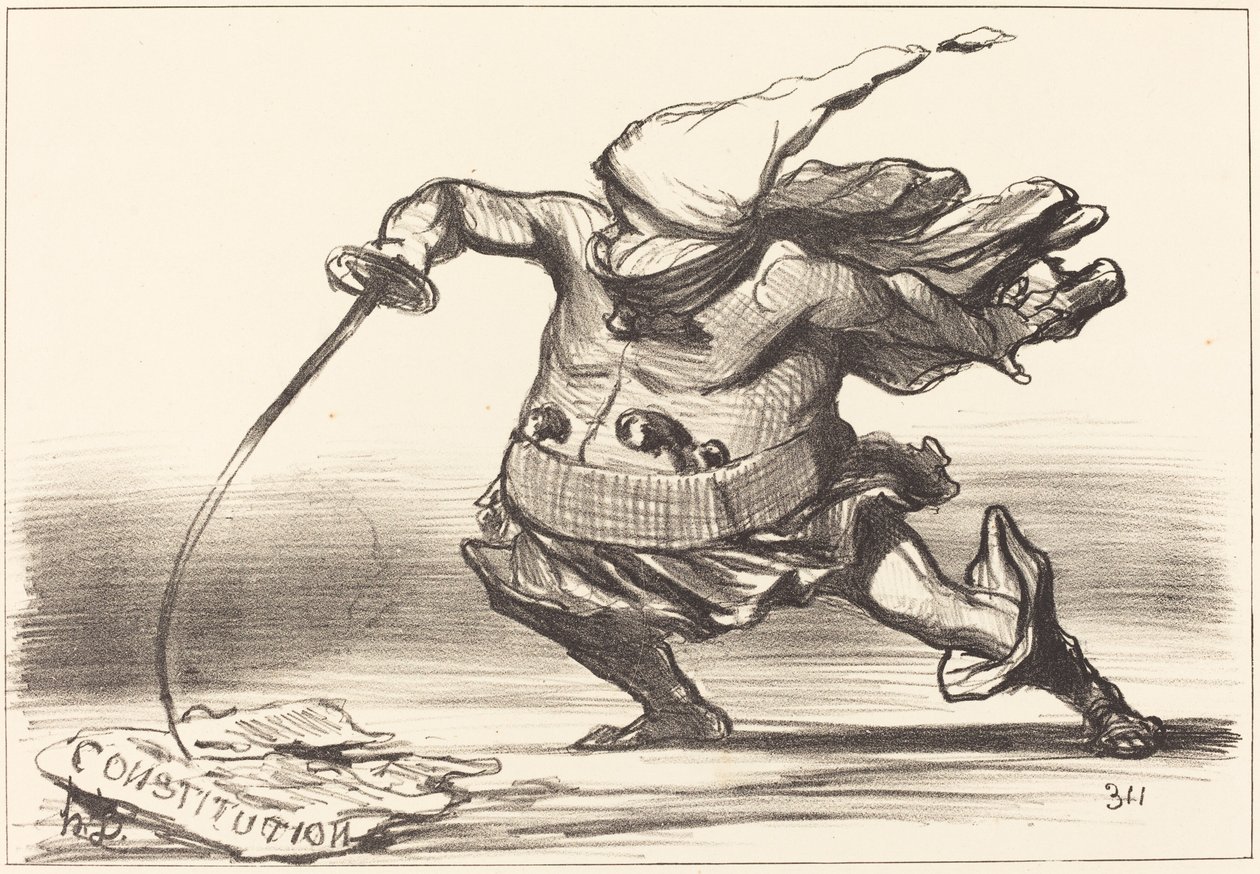 A Braggart Carrying a Boot by Honoré Daumier