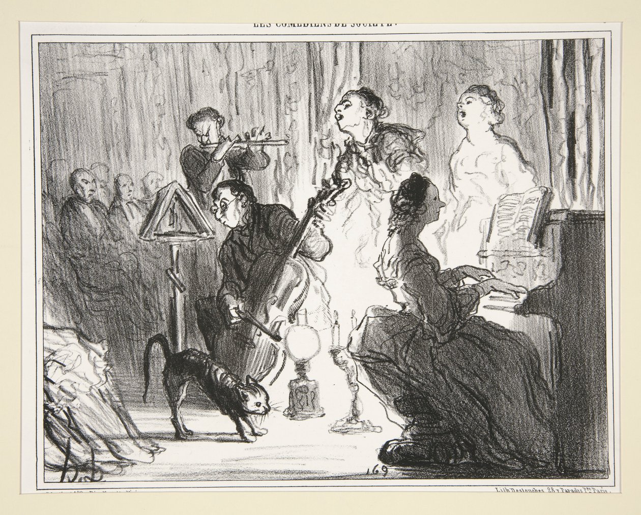 An Orchestra in a Very Proper House, No. 8 of Les Comediens de Societe by Honoré Daumier