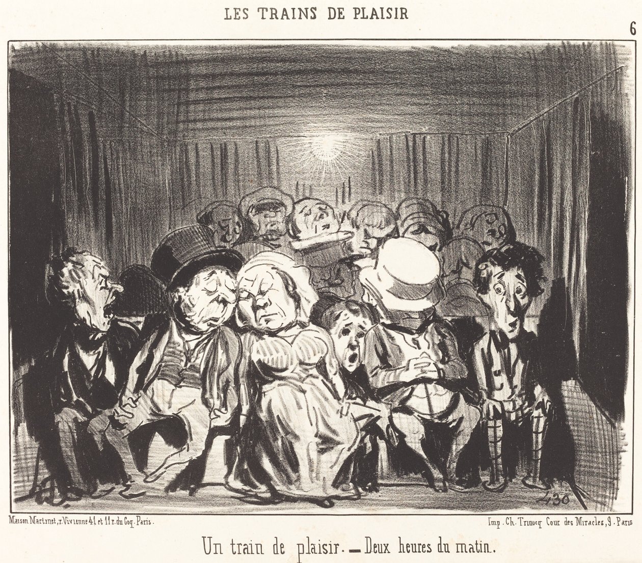A Pleasure Train by Honoré Daumier