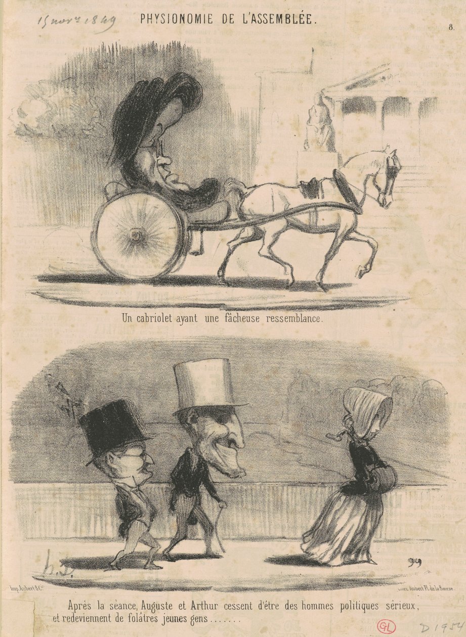 A Cabriolet Bearing an Unfortunate Resemblance... by Honoré Daumier