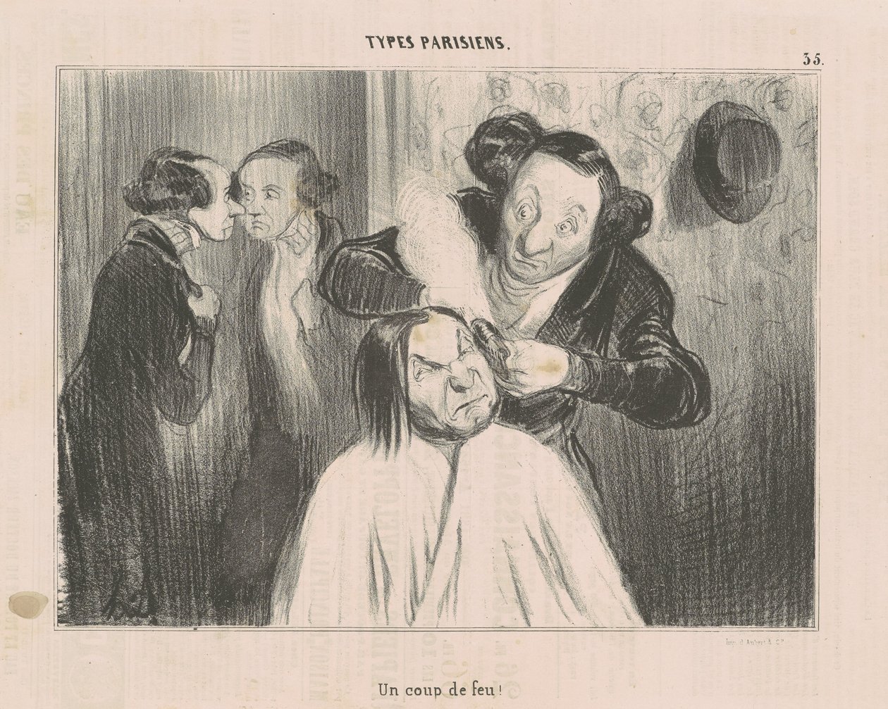 A Gunshot! by Honoré Daumier