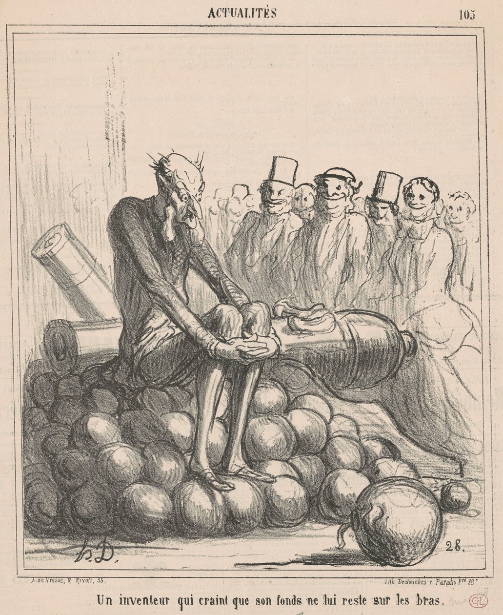 An Inventor Who Fears His Fund Will Remain... by Honoré Daumier