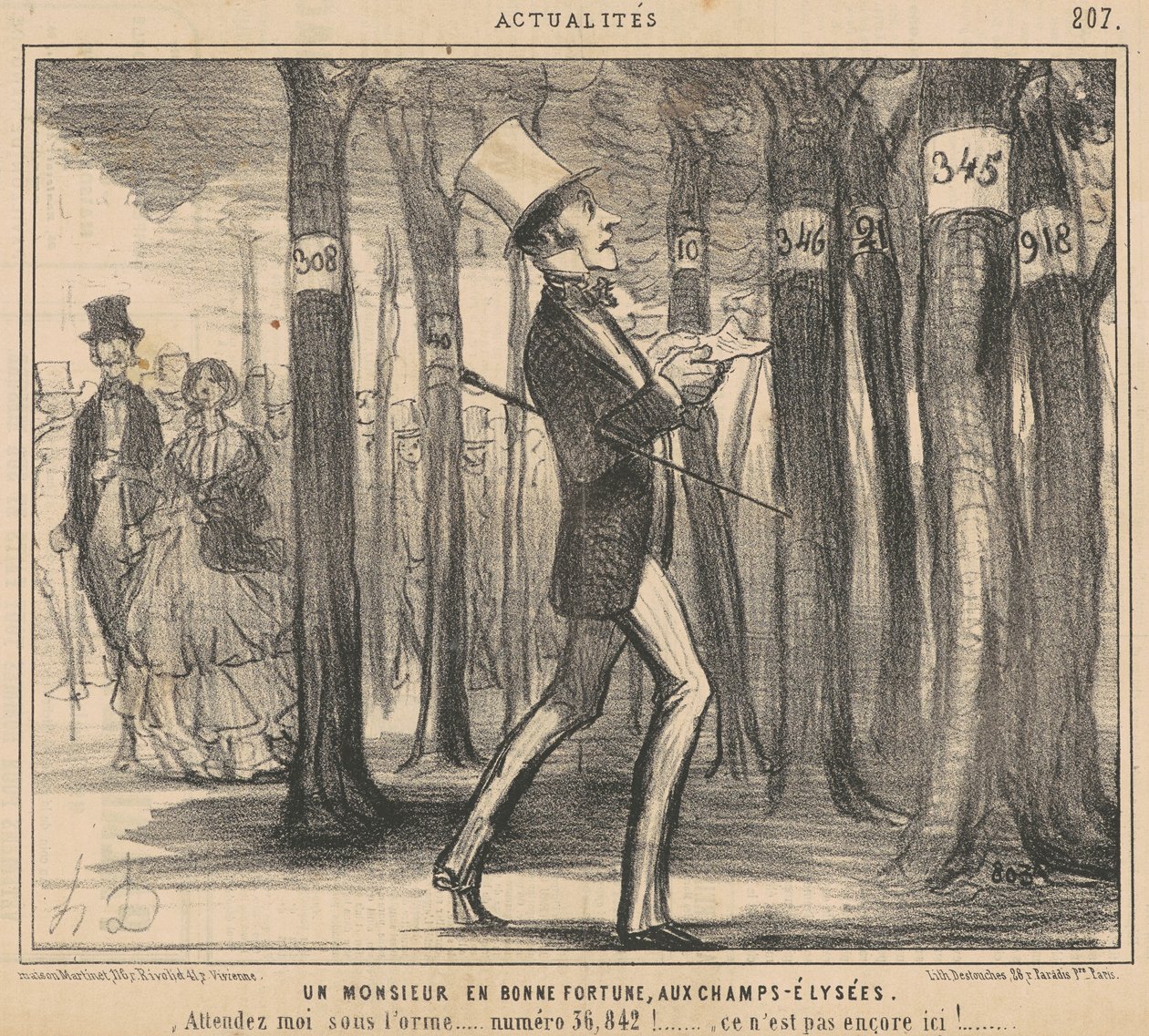 A Gentleman in Good Fortune at the Champs-Elysées by Honoré Daumier