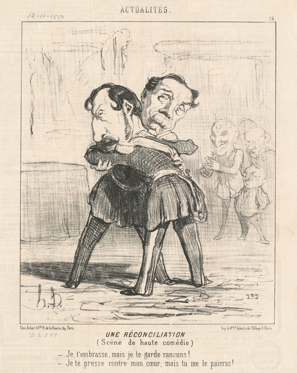 A Reconciliation, Scene of High Comedy by Honoré Daumier