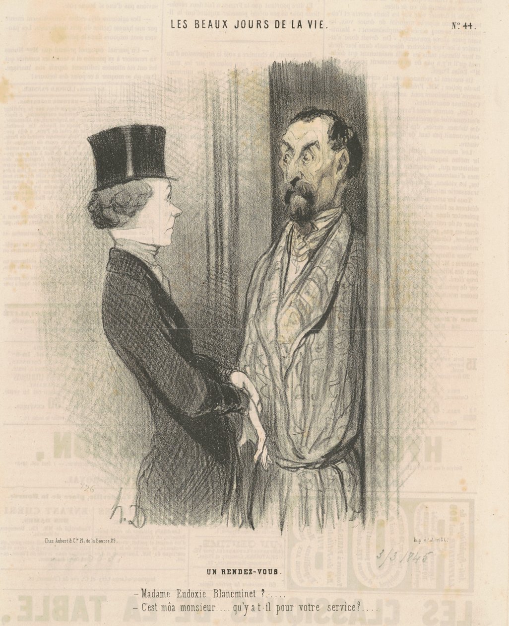 A Rendezvous by Honoré Daumier
