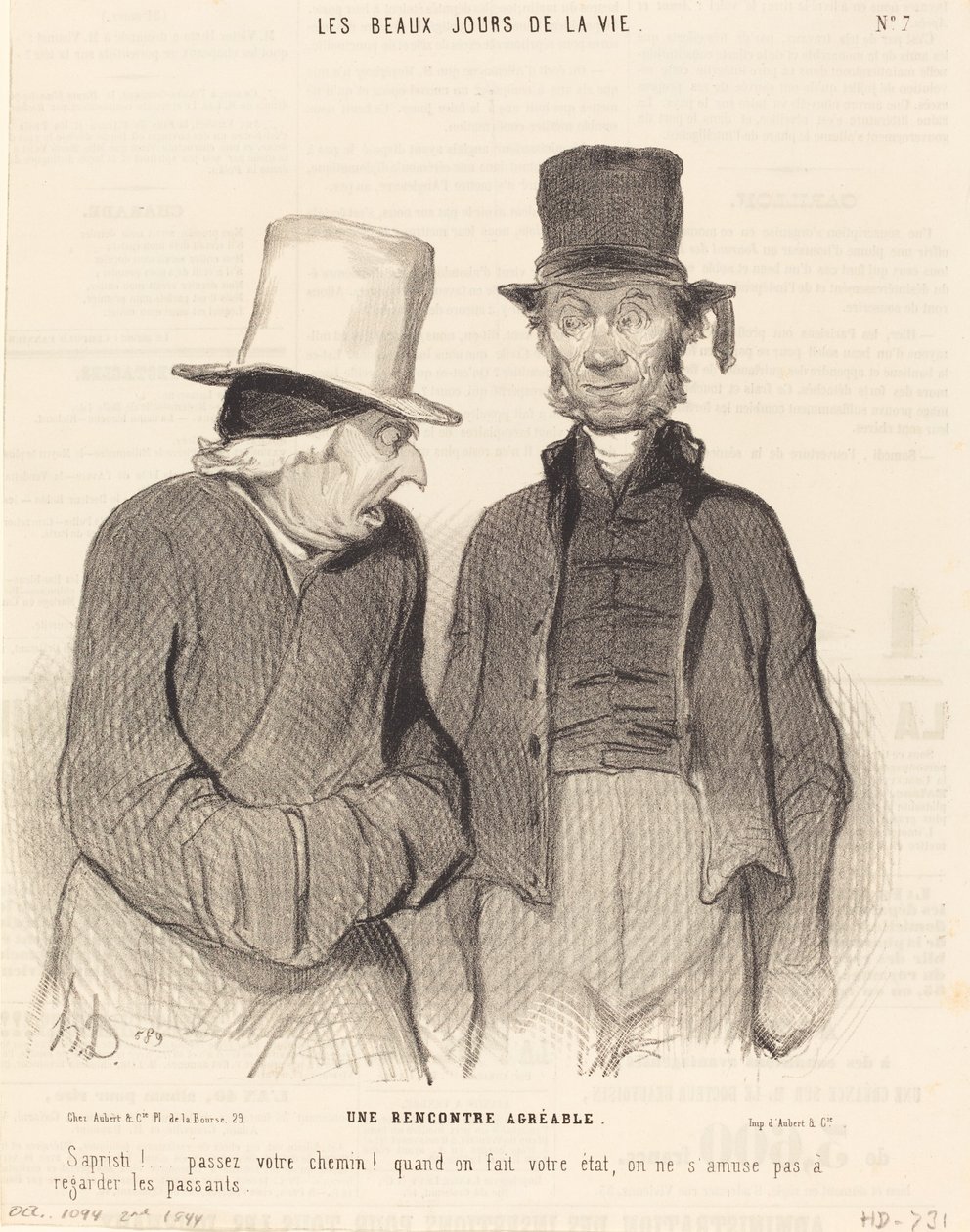 A Pleasant Encounter by Honoré Daumier