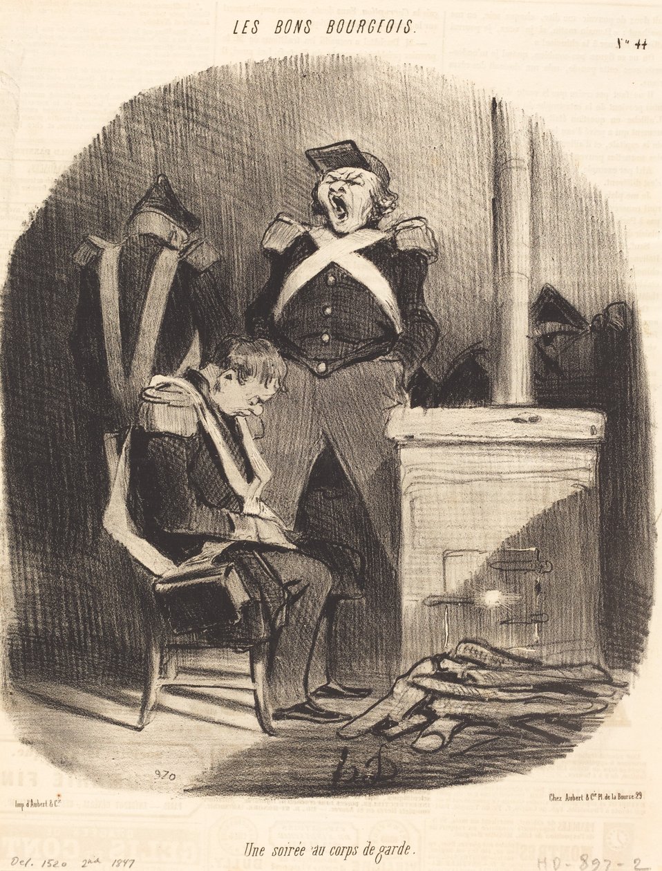 An Evening at the Guardhouse by Honoré Daumier