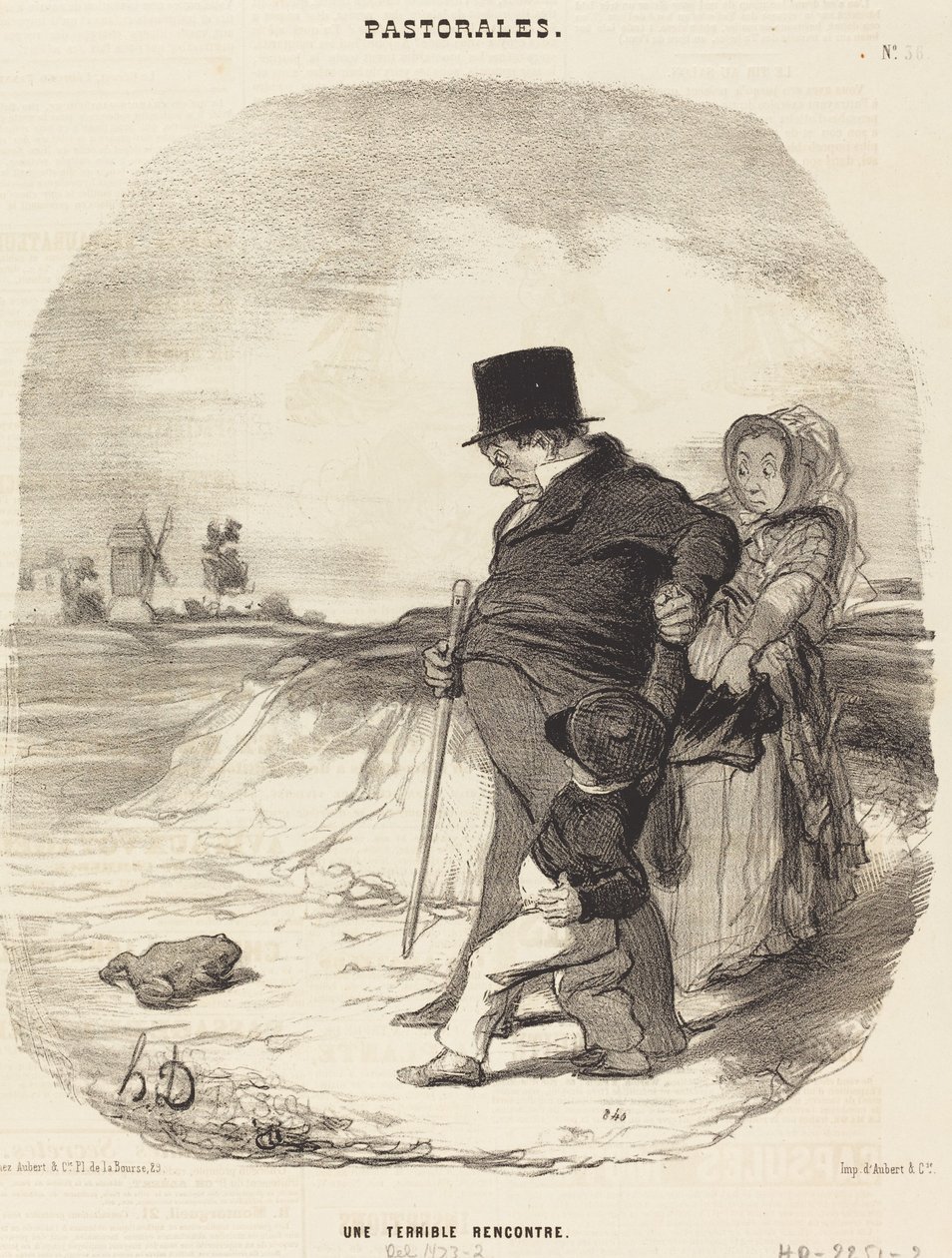 A Terrible Encounter by Honoré Daumier