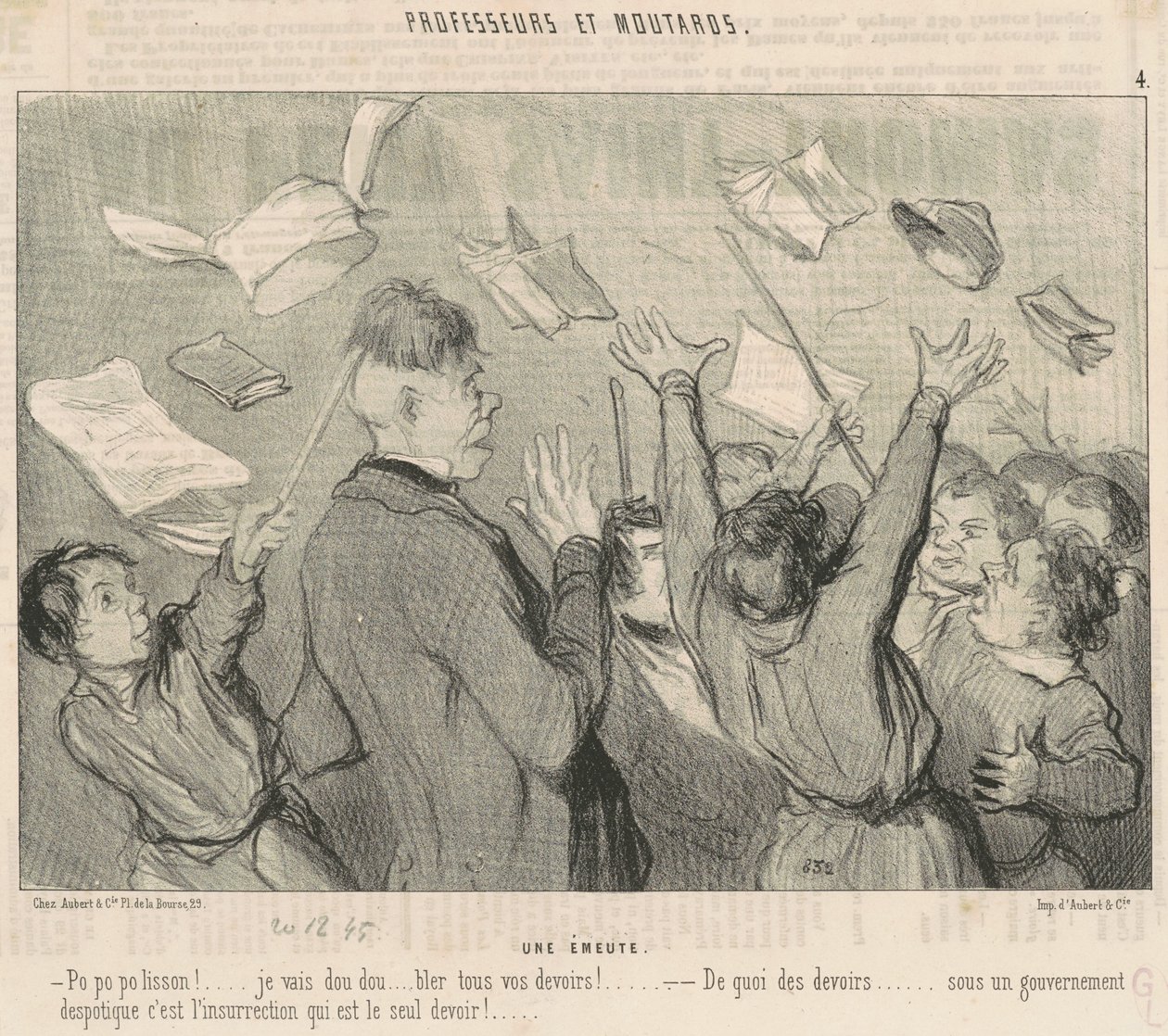 A Riot by Honoré Daumier