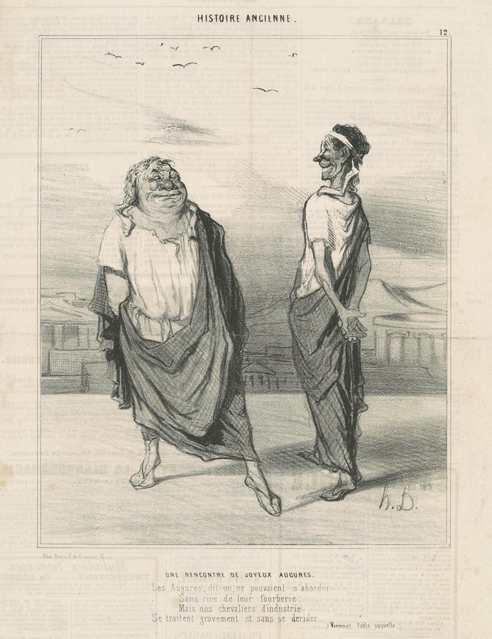 A Meeting of Joyful Augurs by Honoré Daumier