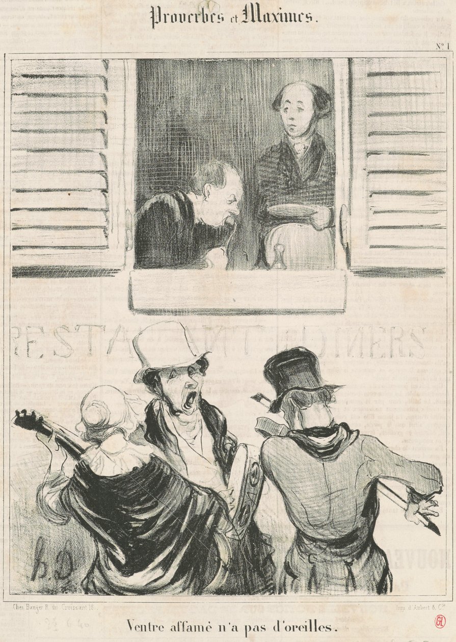 A Hungry Belly Has No Ears by Honoré Daumier